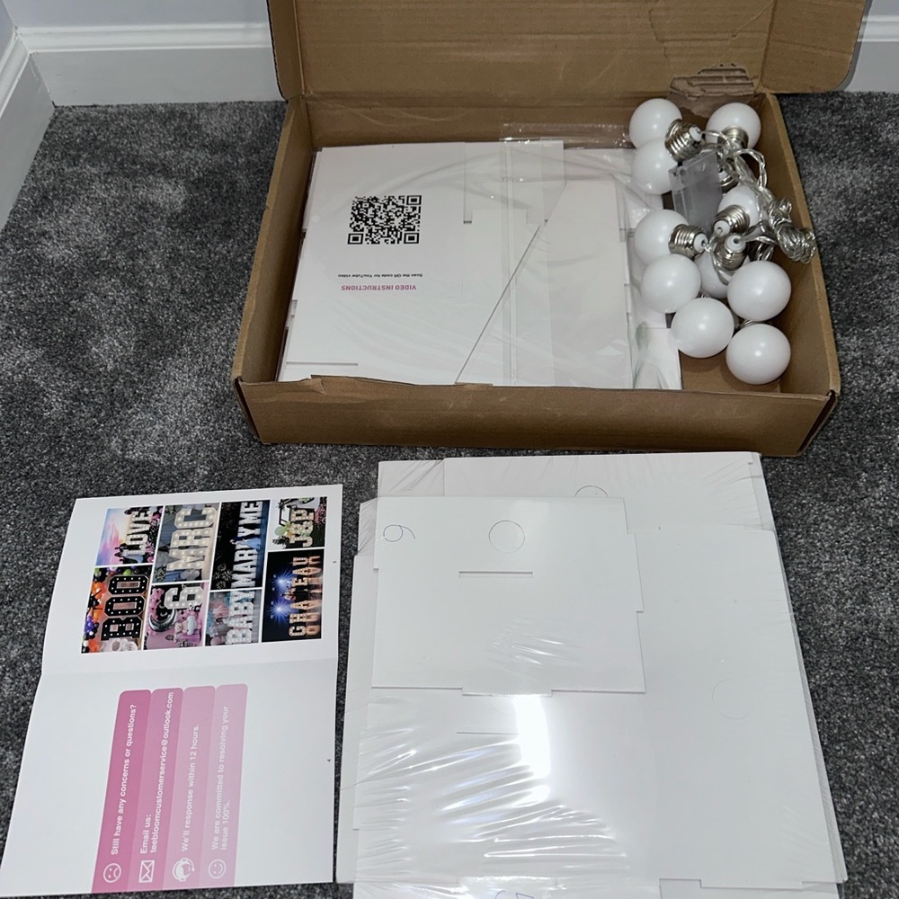 White and Silver Light Bulb Kit LETTER “A”